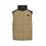 Gucci 22Fw Hooded down vest in jacquard canvas with obscure G
