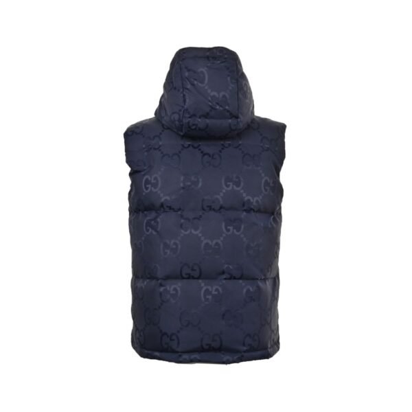 Gucci 22Fw Hooded down vest in jacquard canvas with obscure G