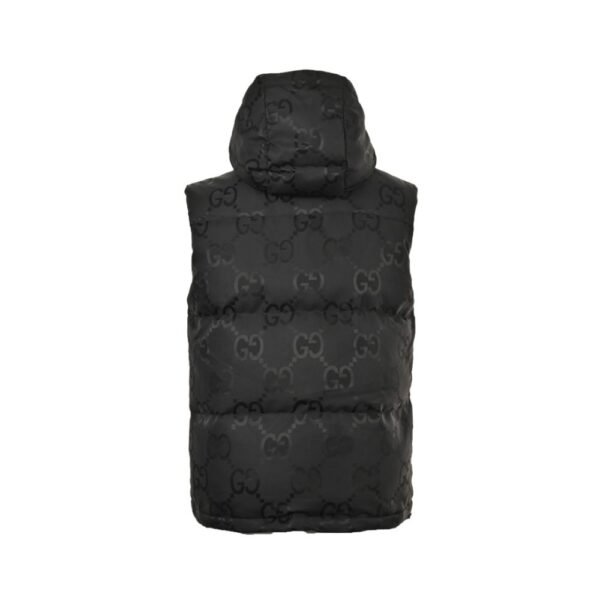 Gucci 22Fw Hooded down vest in jacquard canvas with obscure G