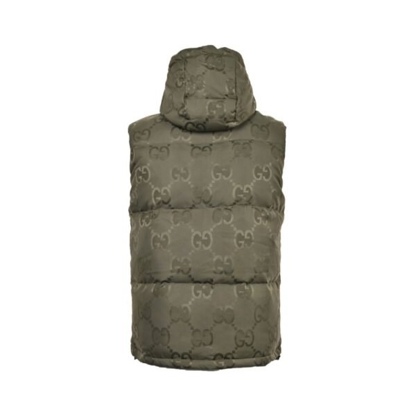 Gucci 22Fw Hooded down vest in jacquard canvas with obscure G