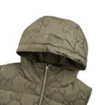 Gucci 22Fw Hooded down vest in jacquard canvas with obscure G