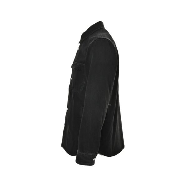 Gucci  24Fw embroidered washed denim shirt jacket Black