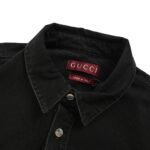 Gucci  24Fw embroidered washed denim shirt jacket Black