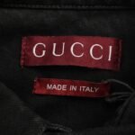 Gucci  24Fw embroidered washed denim shirt jacket Black