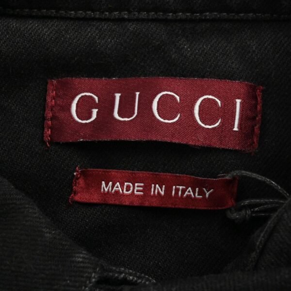 Gucci  24Fw embroidered washed denim shirt jacket Black