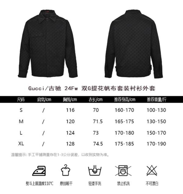 Gucci  24Fw Double G jacquard canvas shirt jacket suit Black