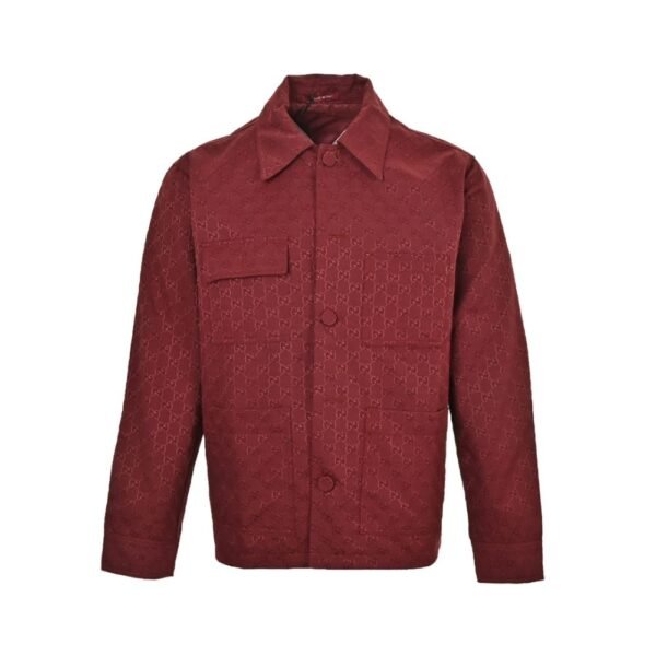 Gucci  24Fw Double G jacquard canvas shirt jacket suit Red