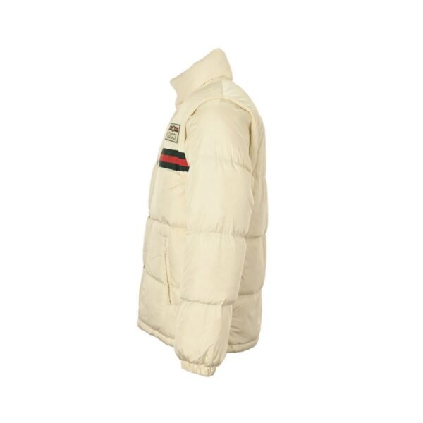 Gucci 22ss red and green ribbon down jacket White