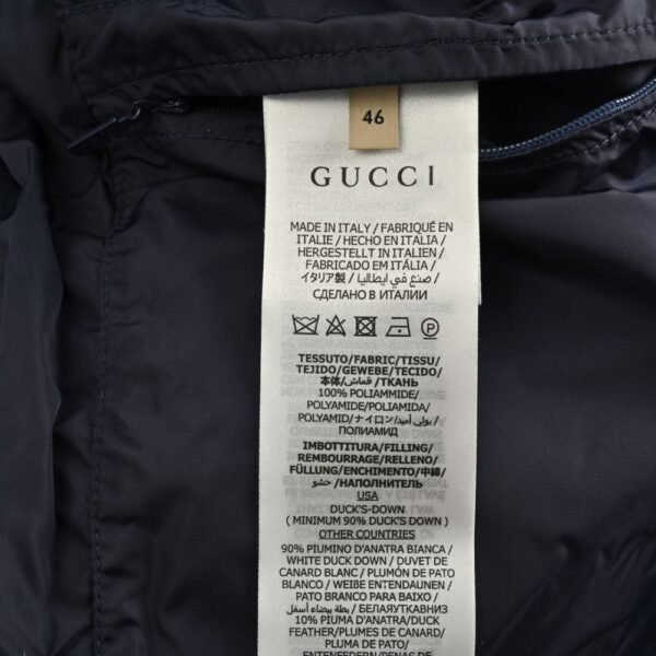 Gucci 23Fw Double G pattern jacquard down jacket Green