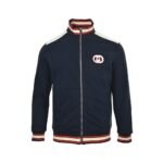 Gucci 24Fw Towel embroidery double G patchwork zipper jacket Black