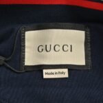 Gucci 24Fw Towel embroidery double G patchwork zipper jacket Black