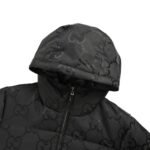 Gucci 24Fw Hooded down jacket in jacquard canvas with Double G pattern Black