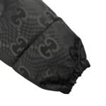 Gucci 24Fw Hooded down jacket in jacquard canvas with Double G pattern Black
