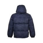 Gucci 24Fw Hooded down jacket in jacquard canvas with Double G pattern Blue