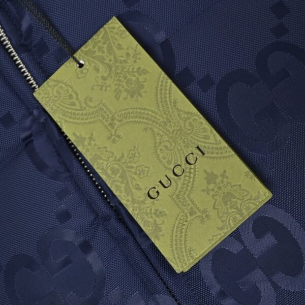 Gucci 24Fw Hooded down jacket in jacquard canvas with Double G pattern Blue