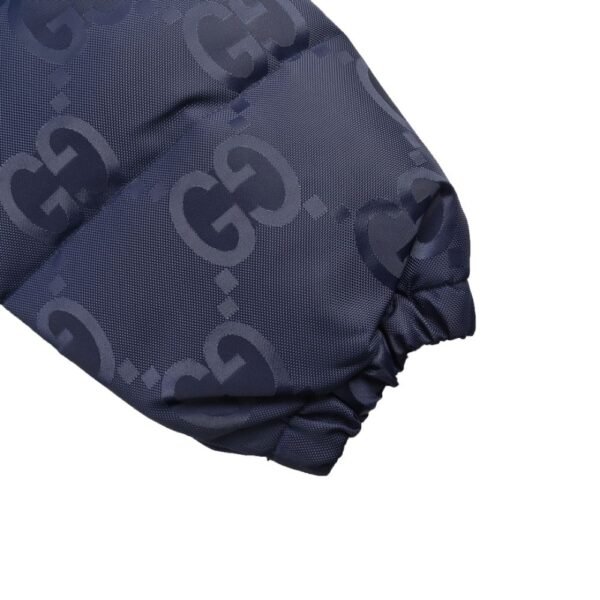 Gucci 24Fw Hooded down jacket in jacquard canvas with Double G pattern Blue