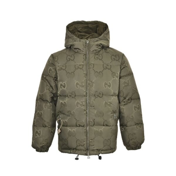 Gucci 24Fw Hooded down jacket in jacquard canvas with Double G pattern