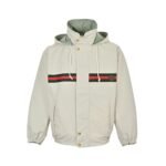 Gucci Double-faced windbreaker hooded jacket Green