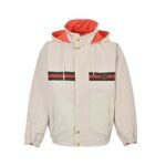 Gucci Double-faced windbreaker hooded jacket Orange
