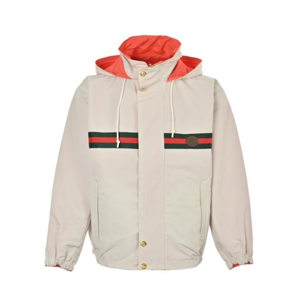 Gucci Double-faced windbreaker hooded jacket Orange