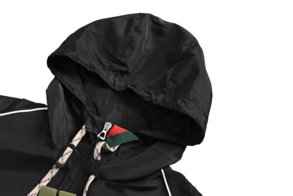 Gucci 22Fw Line Design Windbreaker Jacket Black