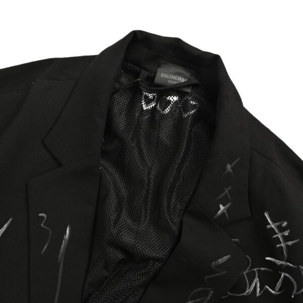 Balenciaga 24Fw Graffiti Jacket Suit Black