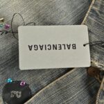 Balenciaga Sketch Graffiti Rhinestone Denim Jacket