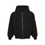 Balenciaga 23Fw Lambswool Sleeve Zipper Hooded Jacket