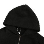 Balenciaga 23Fw Lambswool Sleeve Zipper Hooded Jacket