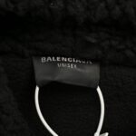 Balenciaga 23Fw Lambswool Sleeve Zipper Hooded Jacket