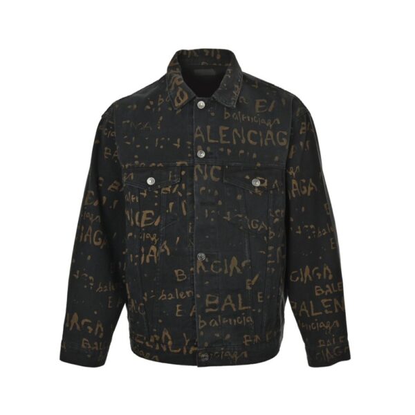 Balenciaga 24Fw Color Printed Denim Jacket