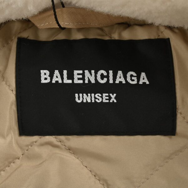 Balenciaga 24Fw fur collar hooded cotton coat