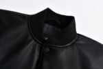 Balenciaga Paris leather baseball jacket