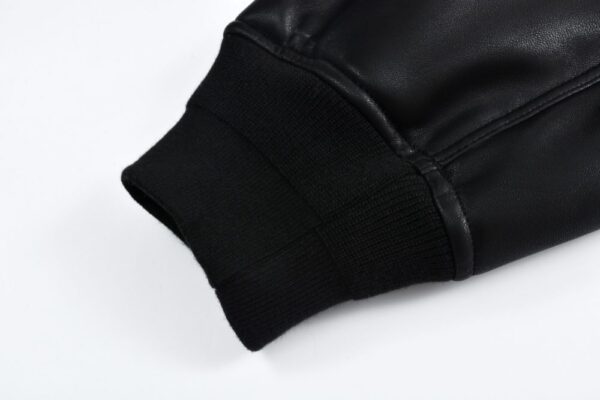 Balenciaga Paris leather baseball jacket