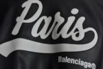 Balenciaga Paris leather baseball jacket