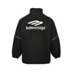 Balenciaga Embroidered patchwork zipper stand collar woolen coat