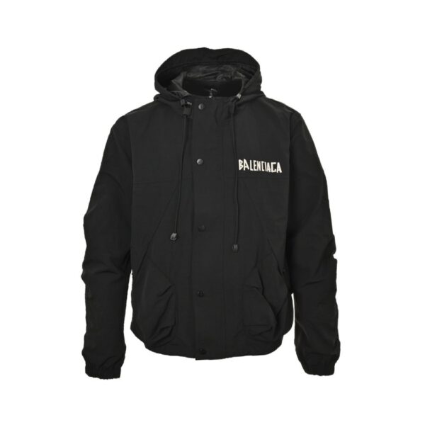 Balenciaga 24Fw Tape Print Hooded Windbreaker Jacket
