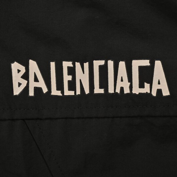 Balenciaga 24Fw Tape Print Hooded Windbreaker Jacket