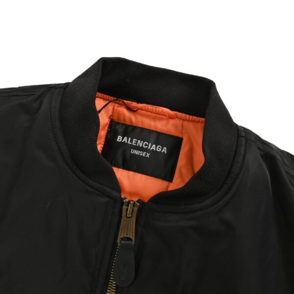 Balenciaga 24Fw Sleeve Zipper Cropped Bomber Jacket