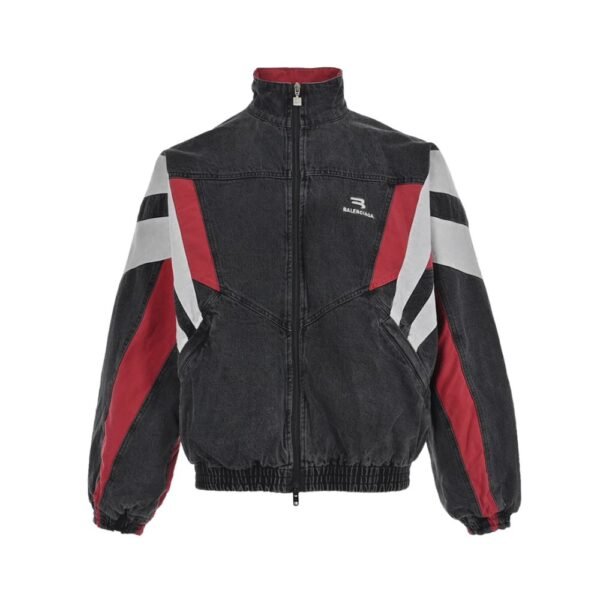 Balenciaga 22Fw Embroidered Heavy Washed Denim Jacket