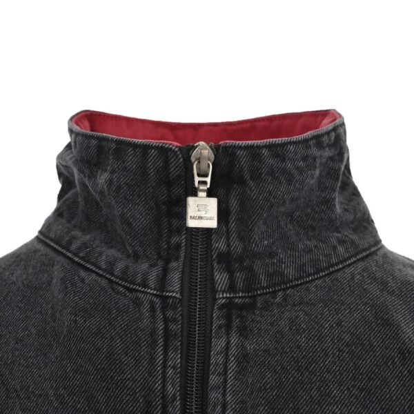 Balenciaga 22Fw Embroidered Heavy Washed Denim Jacket