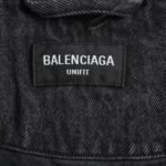 Balenciaga 22Fw Embroidered Heavy Washed Denim Jacket