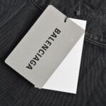 Balenciaga 22Fw Embroidered Heavy Washed Denim Jacket