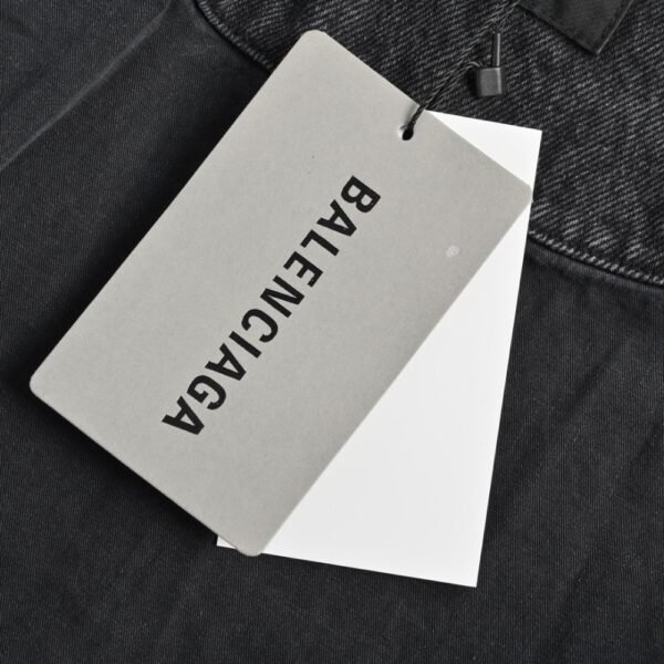 Balenciaga 22Fw Embroidered Heavy Washed Denim Jacket