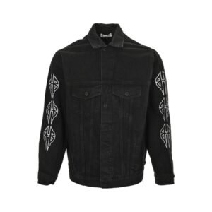 Balenciaga 23Fw washed Sanskrit tower denim jacket