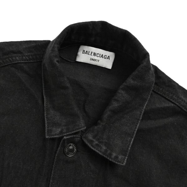 Balenciaga 23Fw washed Sanskrit tower denim jacket