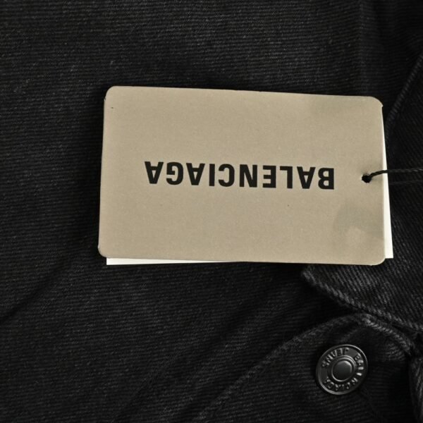 Balenciaga 23Fw washed Sanskrit tower denim jacket