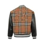 Burberry 24Fw Striped Embroidered Horse Baseball Jacket