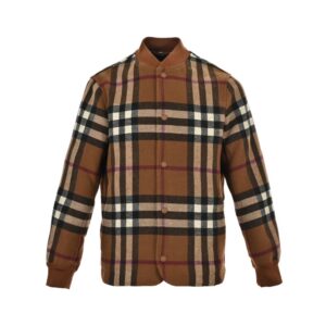 Burberry 23Fw Check Wool Bomber Jacket