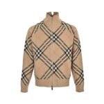 Burberry Zip-up cashmere sweater jacket with diamond pattern